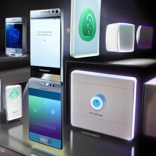 Image similar to Samsung SmartThings, concept art, designed by China and Joongwon Jeong, studio ambient lighting