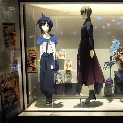 Image similar to makoto shinkai fantasy store window