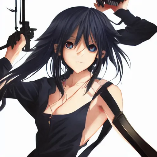 anime assassin boy with guns