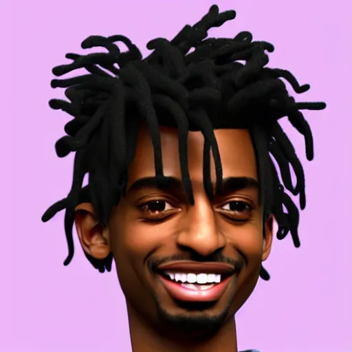 Prompt: a cartoon 3D render of Playboi Carti in the style of Pixar