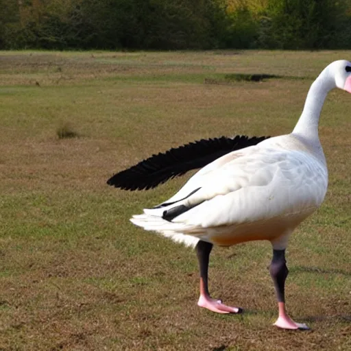 Image similar to a goose taking a covid test