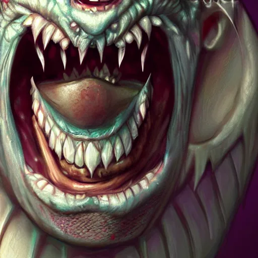 Prompt: evil creature laughing, digital art, artstation, detailed, realistic