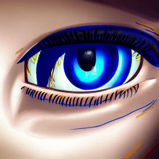 Image similar to a portrait of anime ukrainian blue and yellow girl, crying with eye drops, concept art, trending on artstation, highly detailed, intricate, sharp focus, digital art, 8 k