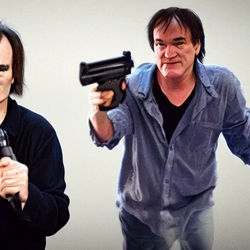 Prompt: quentin tarantino in the video game fall guys