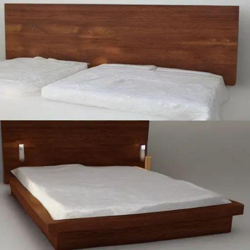 Image similar to a modern wood sculpted bed, detailed, realistic,