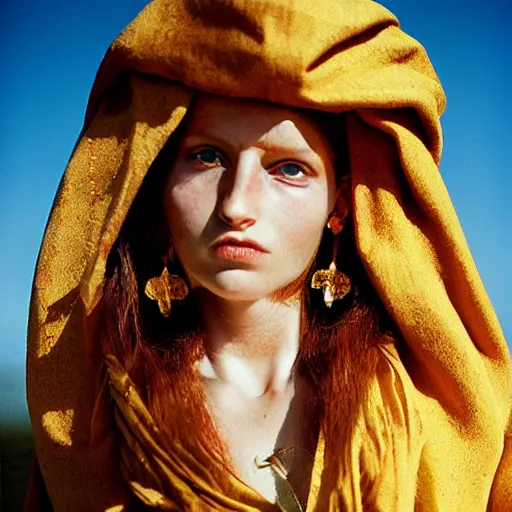 Image similar to Beautiful 19th Century Barbary Coast pirate female models with Ginger hair and Golden hooped earrings photography by Steve McCurry