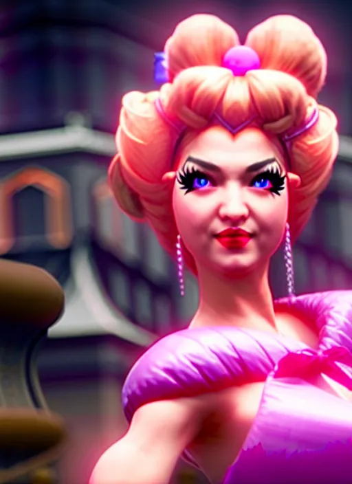 Image similar to princess peach in mortal kombat 1 1, ps 5 screen capture, 4 k