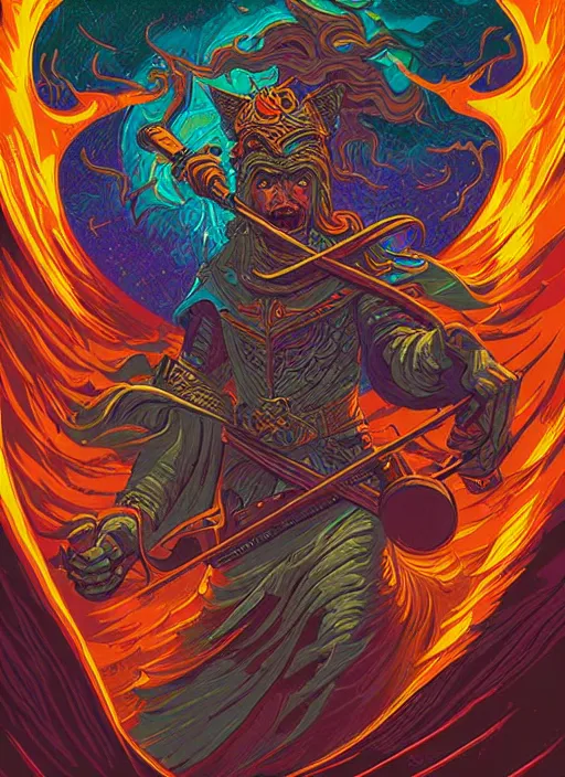 Image similar to concept art by dan mumford of a masterpiece hyperdetailed dnd tarot card, digital painting, sharp focus, illustration
