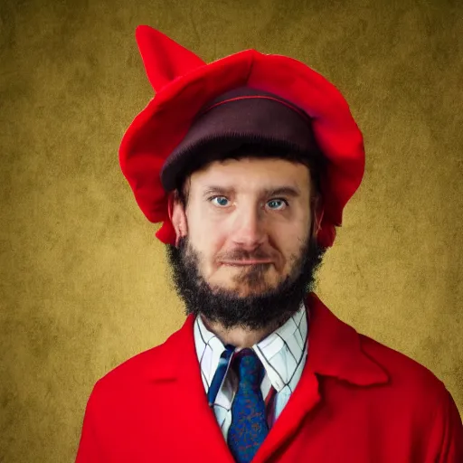Prompt: portrait of a man wearing a ridiculous communist costume