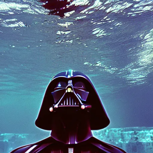 Image similar to photo of darth vader swimming, cinestill, 8 0 0 t, 3 5 mm, full - hd