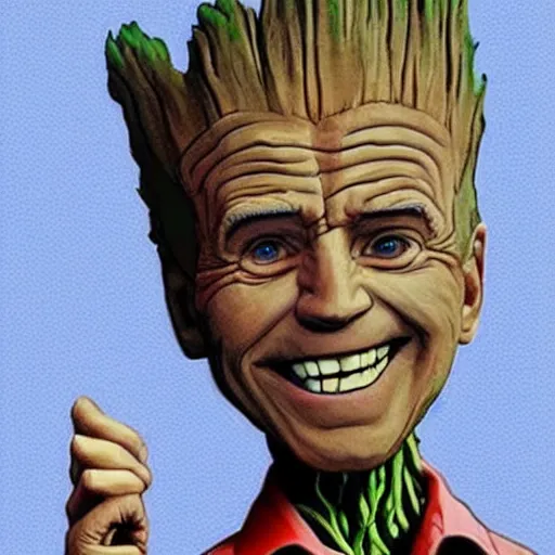 Image similar to joe biden as groot