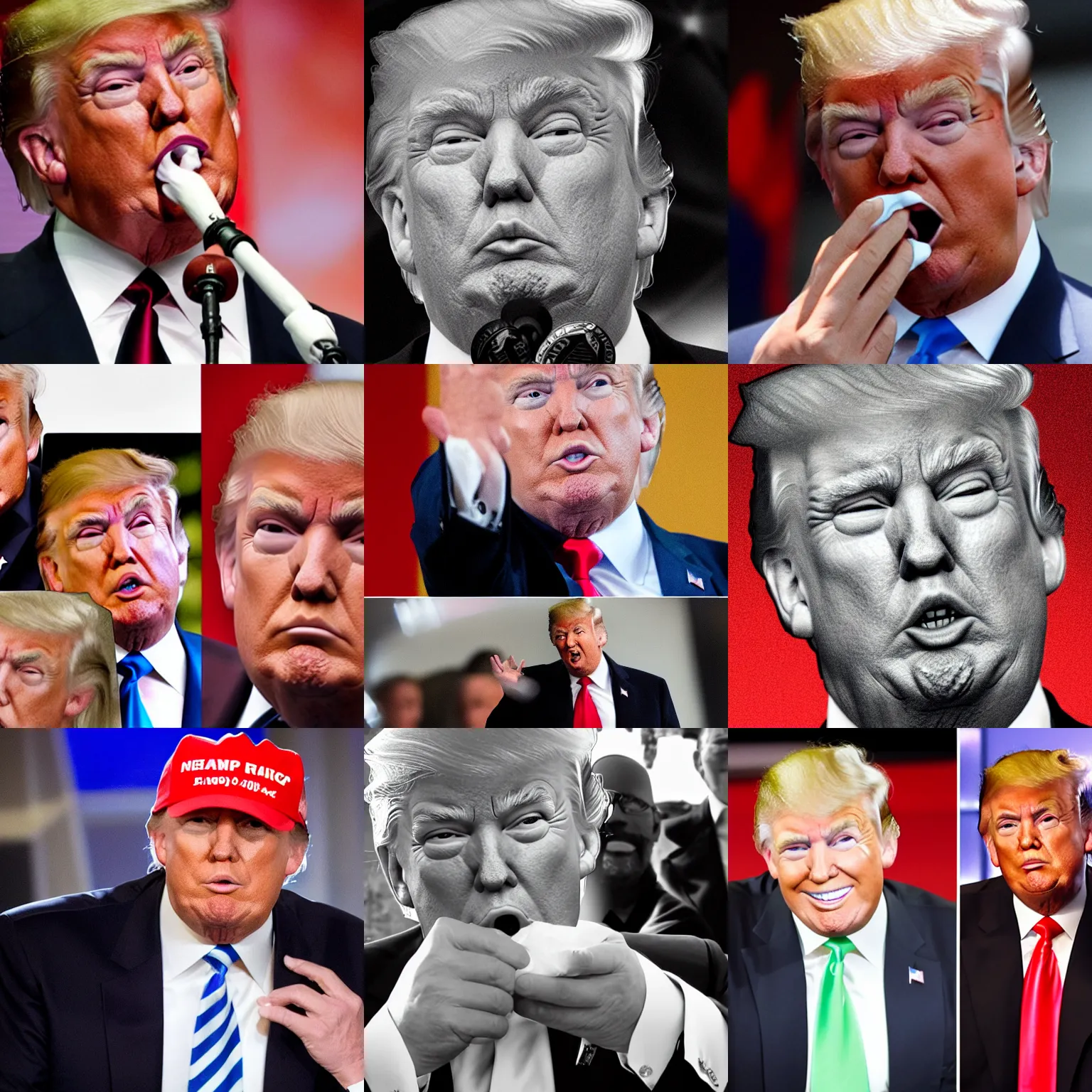 Prompt: donald trump with a snotty nose