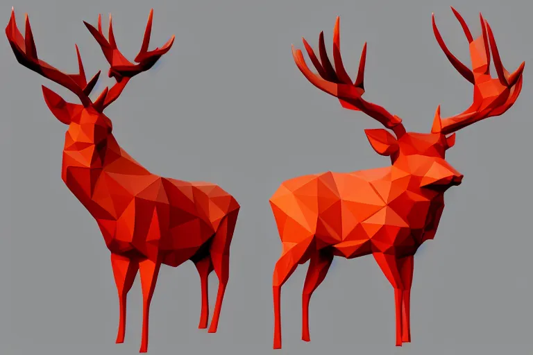 Image similar to lowpoly art of red deer