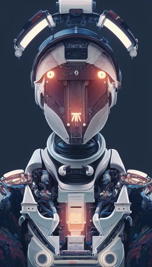 Image similar to symmetry!! portrait of a robot astronaut, floral! horizon zero dawn machine, intricate, elegant, highly detailed, digital painting, artstation, concept art, smooth, sharp focus, illustration, art by artgerm and greg rutkowski and alphonse mucha, 8 k