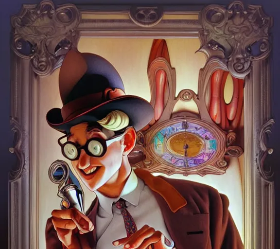 Image similar to ' who framed roger rabbit ', beautiful shadowing, 3 d shadowing, reflective surfaces, illustrated completely, 8 k beautifully detailed pencil illustration, extremely hyper - detailed pencil illustration, intricate, epic composition, masterpiece, bold complimentary colors. stunning masterfully illustrated by artgerm, range murata, alphonse mucha.