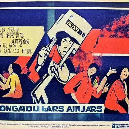 Image similar to A 1980s Singaporean propaganda poster