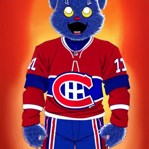 Image similar to anime concept Portrait of the Habs Montreal Canadiens Mascot as a powerful Akira character, highly detailed anime, smooth, sharp focus, dynamic lighting, intricate, trending on ArtStation, illustration ghost in the shell, art by WLOP