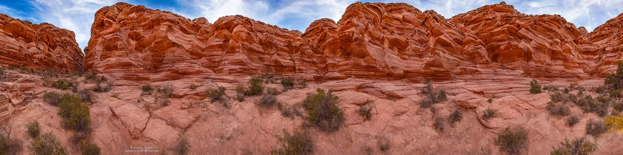 Prompt: panorama view of Golden Cathedral in Neon Canyon, Escalante National Park, Utah, 360*