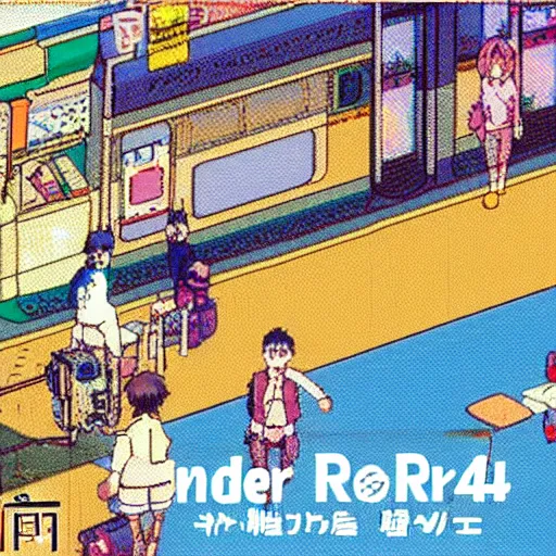 Image similar to inside airport, commodore 6 4 demo, 8 0 s anime vibe, in the style of kimagure orange road, studio ghibli