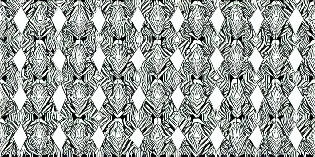 Prompt: seamless geometric maze pattern, black and white, art deco