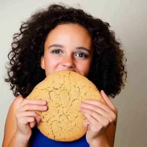 Image similar to the cutest curly haired young woman with a cookie face