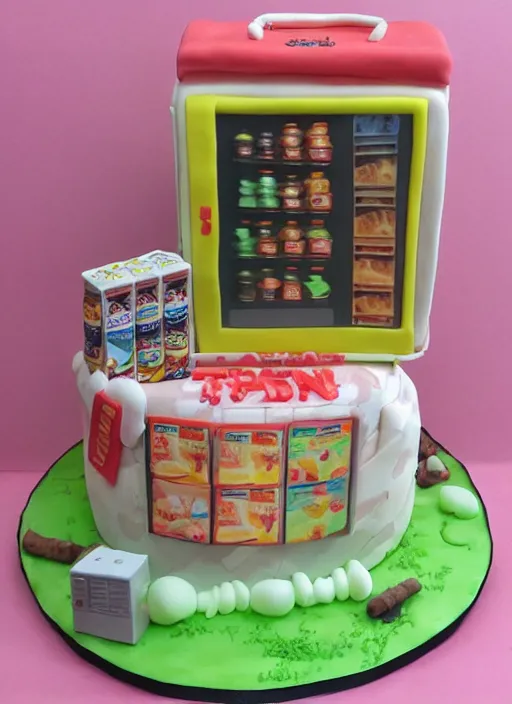 Prompt: vending machine cake