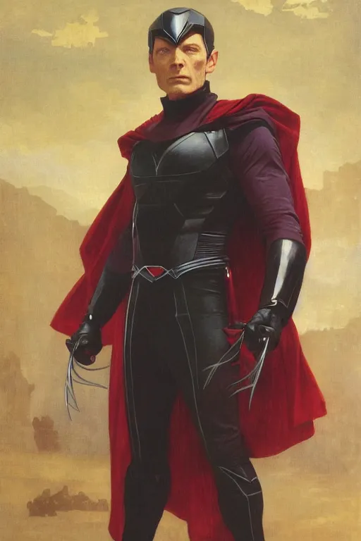 Image similar to Magneto fully costumed from the X-Men by William-Adolphe Bouguereau