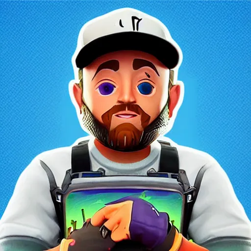 Image similar to mac miller, as a fortnite character