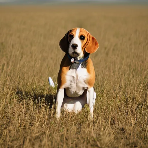 Prompt: depressed beagle in a field, movie still, photography, DSLR 35mm, low light photography, sadness