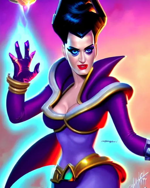 Prompt: katy perry as brainswarm, menatlist supervillain, villainess, pulp femme fatale, comic cover painting, masterpiece artstation. 8 k, sharp high quality artwork in style of wayne reynolds and don bluth, concept art by jack kirby, blizzard warcraft artwork, hearthstone card game artwork