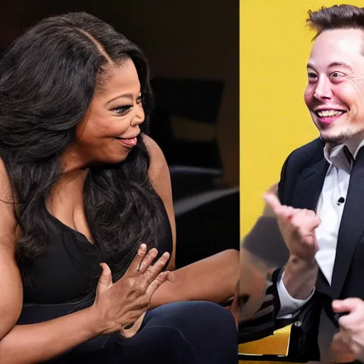 Image similar to elon musk punching oprah