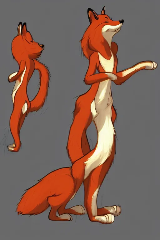 Image similar to an anthropomorphic fox, fursona!!! by don bluth, by kawacy, trending on artstation, full body