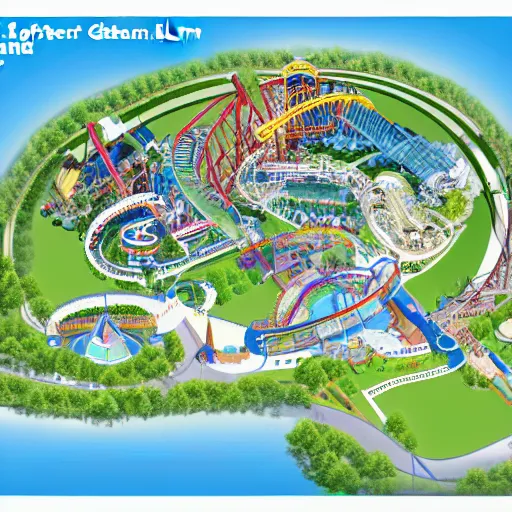 theme park master plan, schematic | Stable Diffusion