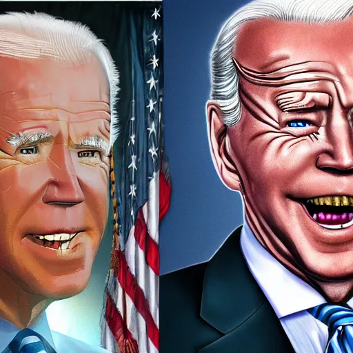 Image similar to biden became stupid ugly lovecraftian degenerate abomination, photo - realistic, color image, 2 k, highly detailed, bodyhorror, occult art