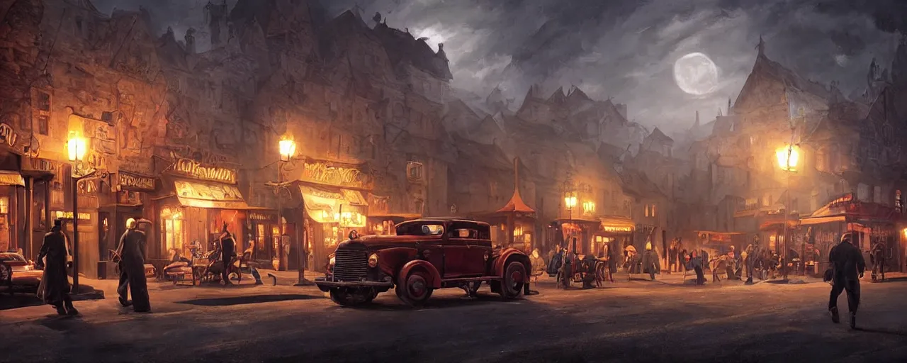 Image similar to transylvania night, callahan's crosstime saloon gameplay. most epic dramatic scene. epic cinematic hyperrealism masterpiece. realistic poster with shaded lighting by craig mallismo, artgerm, jeremy lipkin and michael garmash, unreal engine, radiant light, detailed and complex environment, digital art, art station trends