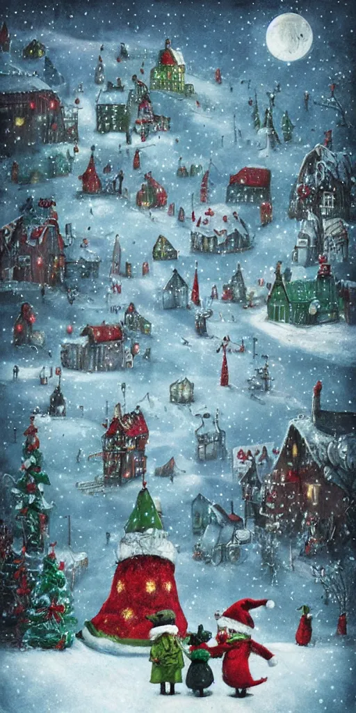 Image similar to a north pole christmas scene by alexander jansson