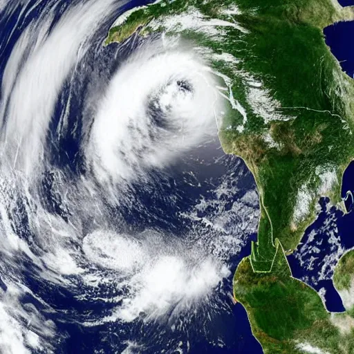 Image similar to weather satellite image of a once in a century tropical cyclone