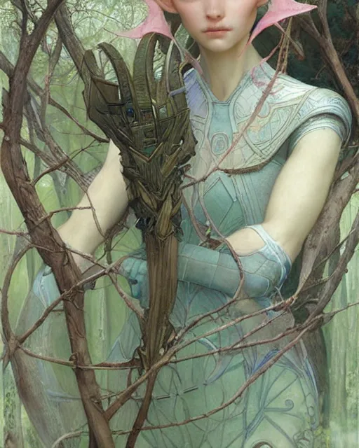 Image similar to a beautiful elf princess by BROM, Edgar Maxence and Ross Tran and Michael Whelan and Jules Bastien-Lepage