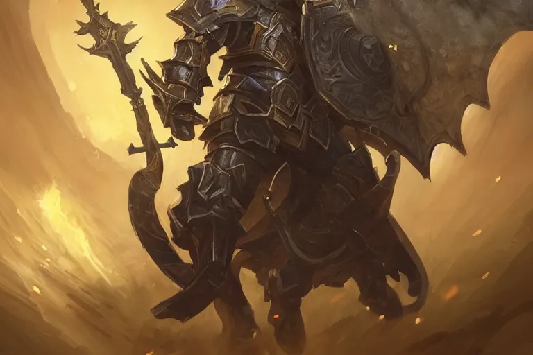 Image similar to a paladin with a dragonshield in the baroque era, league of legends art style, hearthstone art style, epic fantasy style art by Craig Mullins, fantasy epic digital art, epic fantasy card game art by Greg Rutkowski