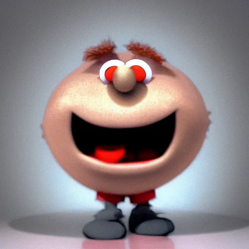 Image similar to little mr screaming face by roger hargreaves and jim henson and seuss, octane render