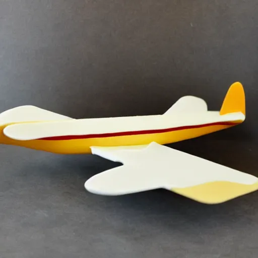 Image similar to a plane made out of cheese,