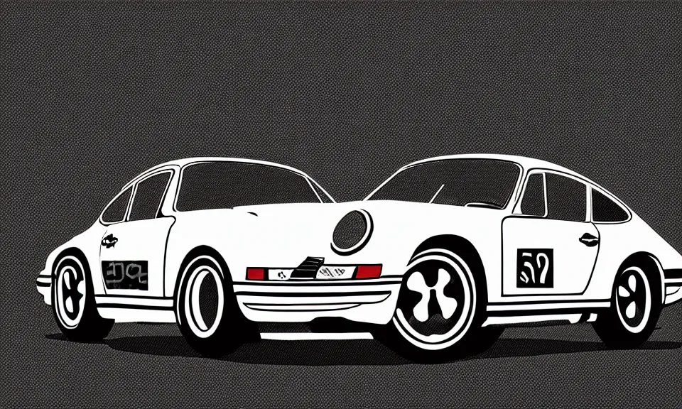 Image similar to pop art illustration of a porsche 9 1 1, adobe illustrator