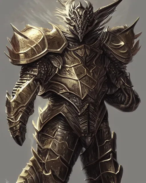 Prompt: a dragon in plate armor, paladin, realistic, intricate, highly detailed, digital painting, artstation, concept art, sharp focus, illustration