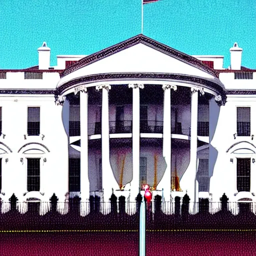 Image similar to the fbi surrounding the white house. digital art.