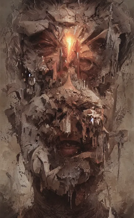 Image similar to tribal ritual in a village of death, symmetrical face features, front game card, drark, marvel comics, dark, intricate, highly detailed, smooth, artstation, digital illustration by ruan jia and mandy jurgens and artgerm and wayne barlowe and greg rutkowski and zdislav beksinski