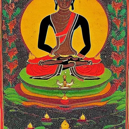 Image similar to The Buddha's enlightenment, Hindu art