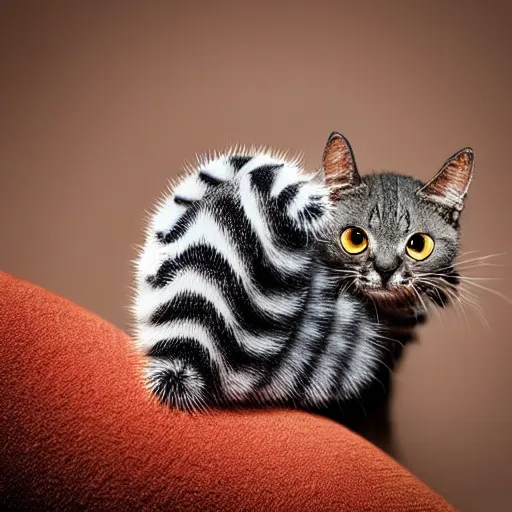 Image similar to a caterpillar - cat - hybrid, animal photography