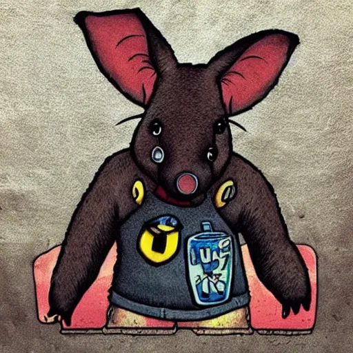 Image similar to “ arthur the aardvark as a street punk ”