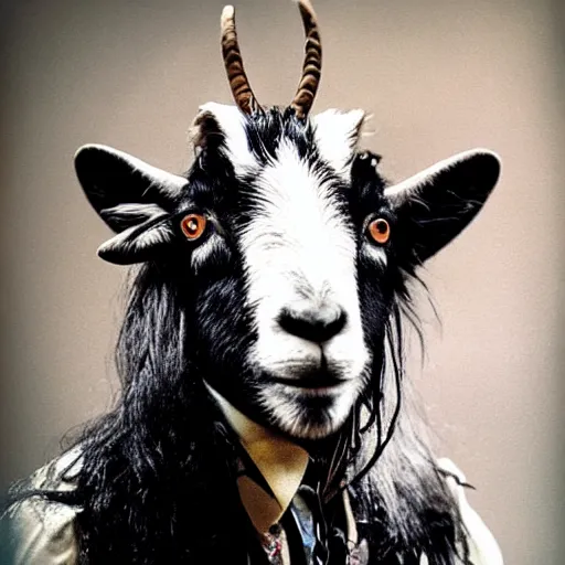 Image similar to alice cooper as a goat