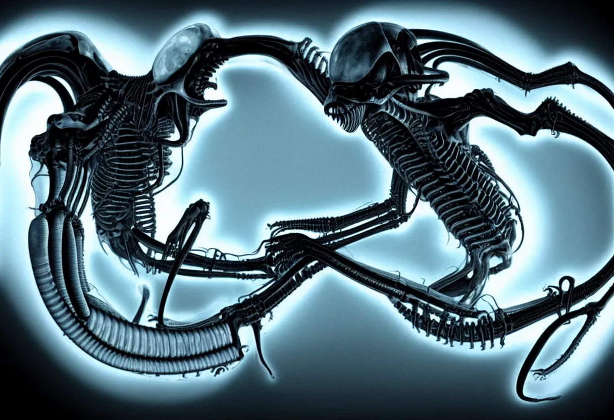 Image similar to x - ray of a xenomorph